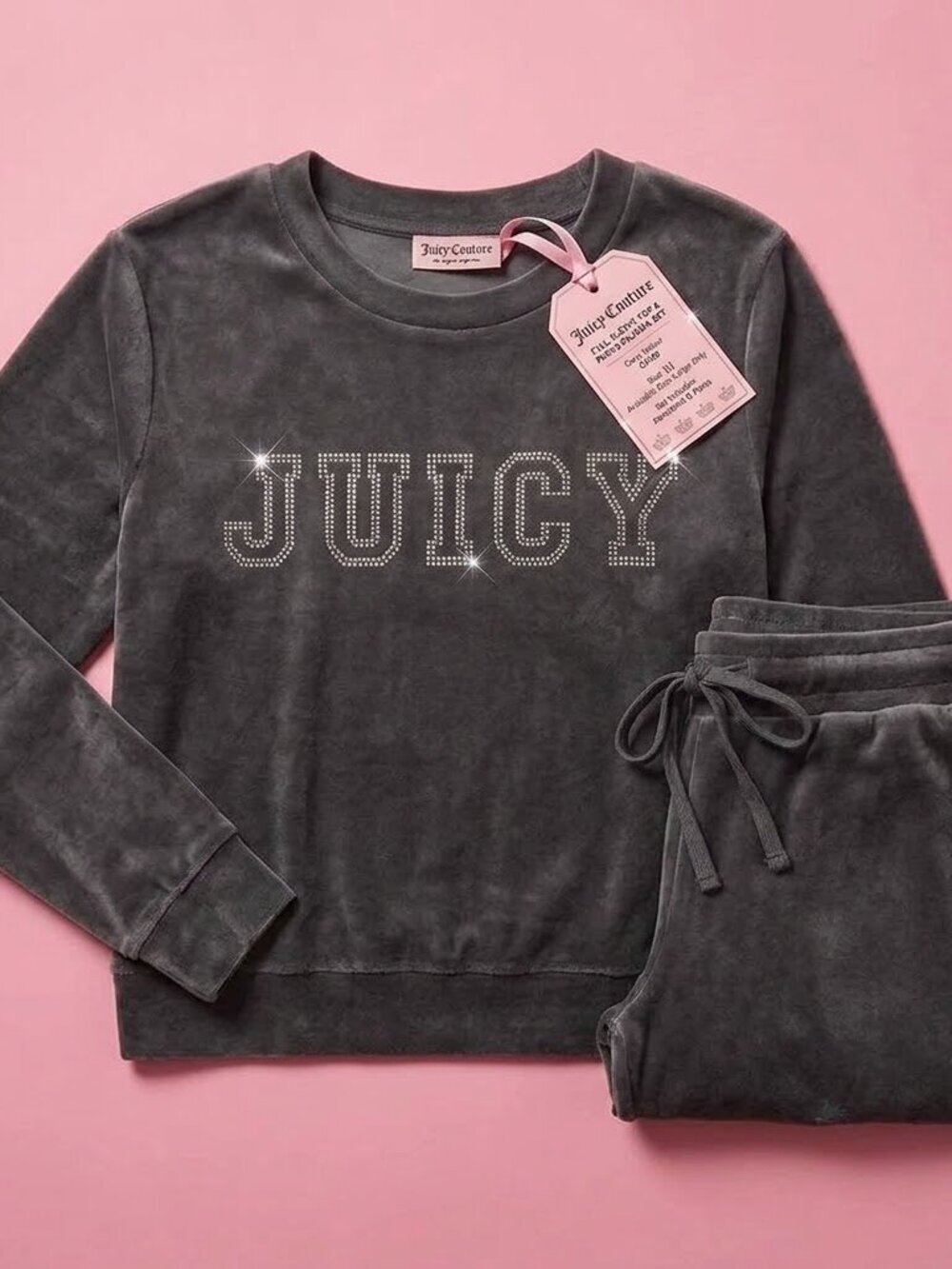 NWT Juicy Couture Silver Bling Gray Pajama Set